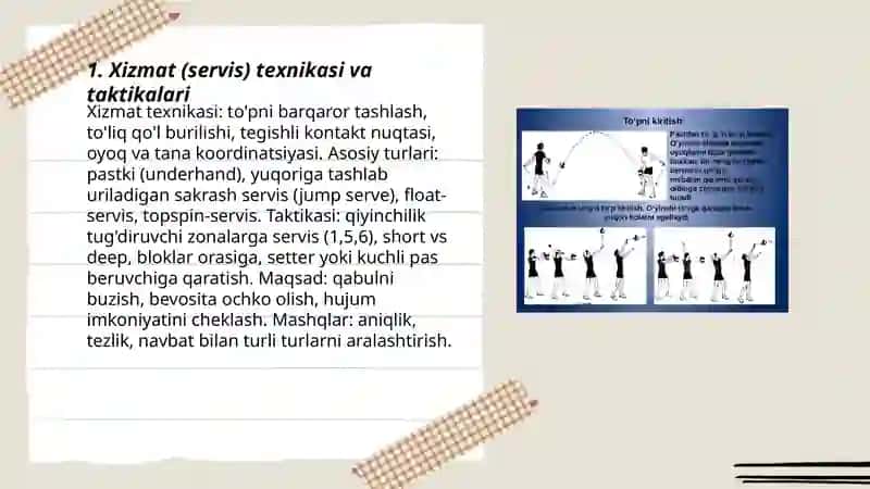 Voleybol oʻyin texnikasi va taktikasi 3