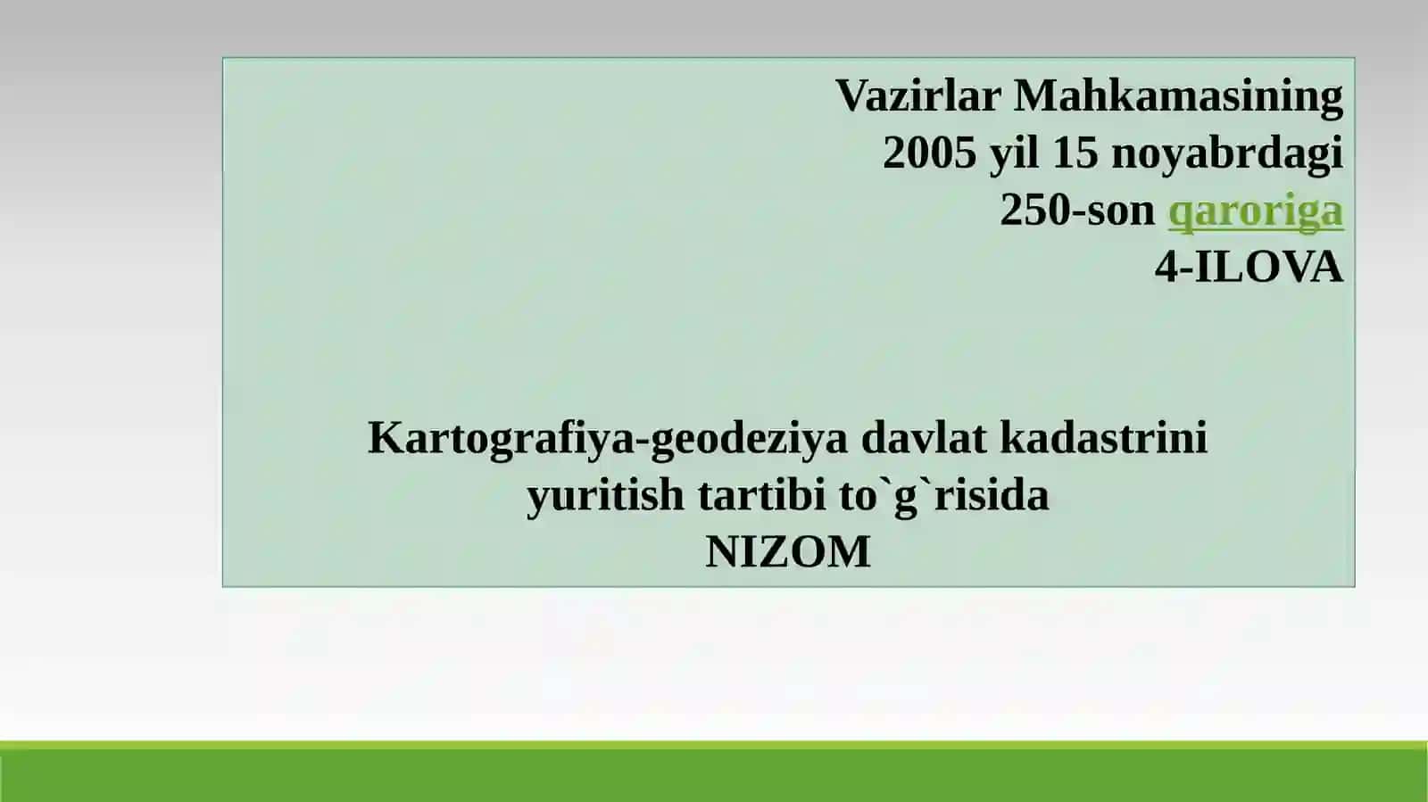 DAVLAT KADASTRLARI ASOSLARI 3