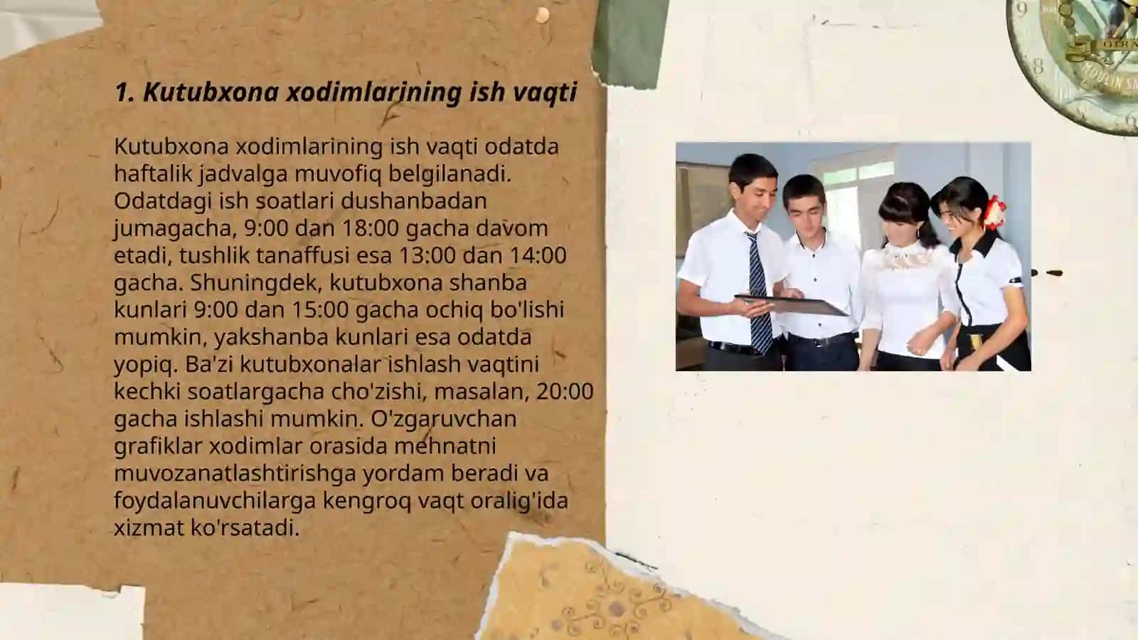 Kutubxona xodimlarining ish vaqti 3
