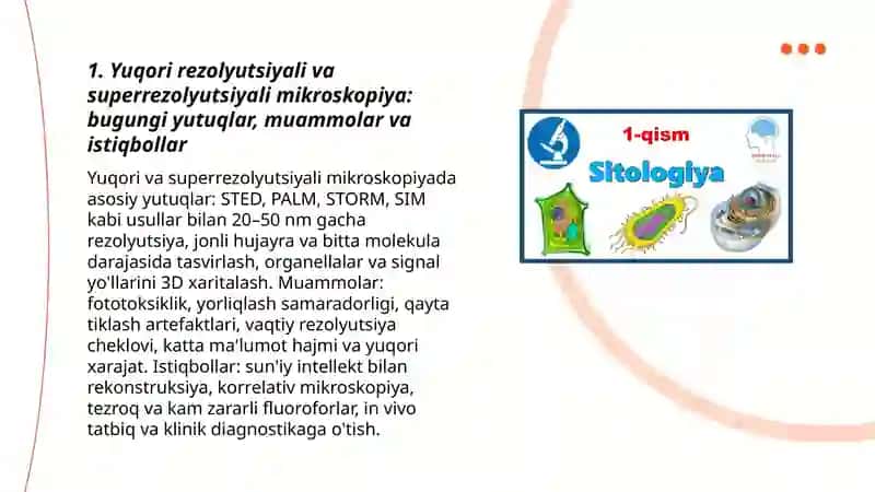 Bugungi kunda sitologiya fanining yutuqlari muammolari va istiqbollari 3