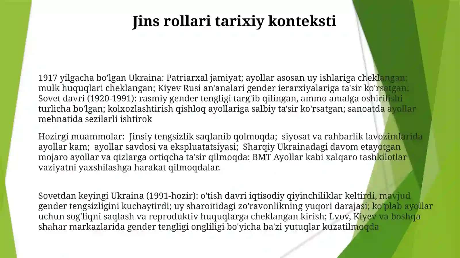 Ukrainagendertengligivaayollargabo‘lganmunosabat 3