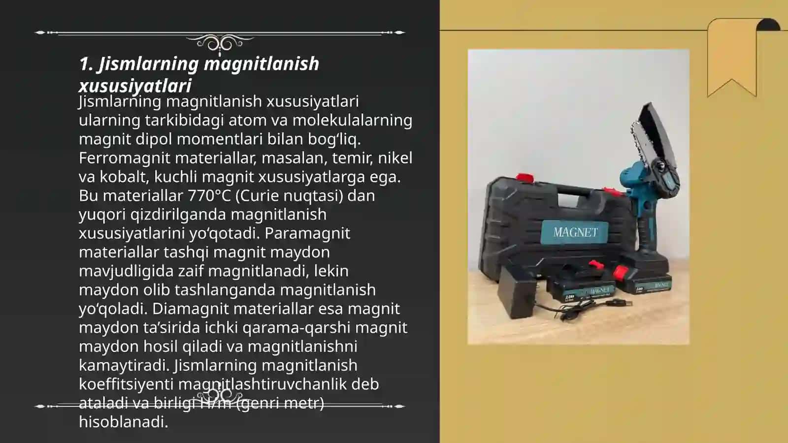 Jismlar magnitlanishi 3