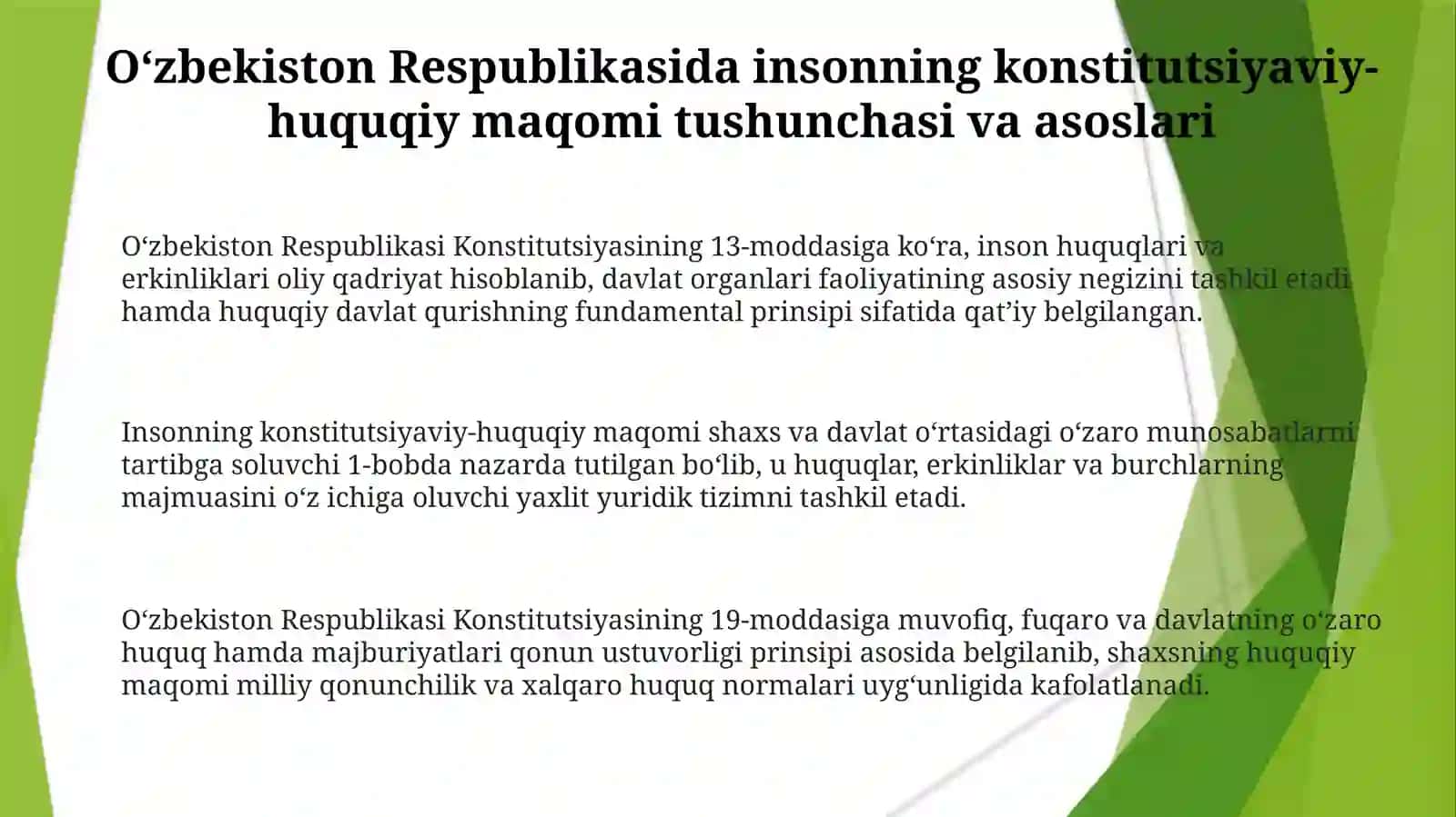 Oʻzbekiston Respublikasi insonning konstitutsiyaviy huquqiy holati 3