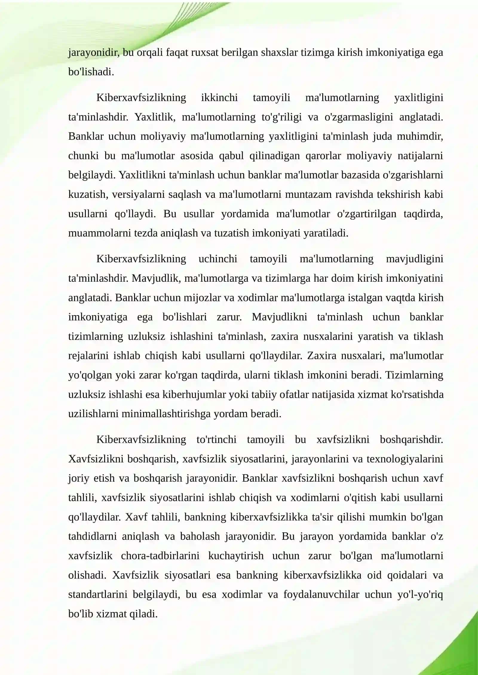 Banklarda kiberxavfsizlik va moliyaviy ma'lumotlarni himoya qilish 3