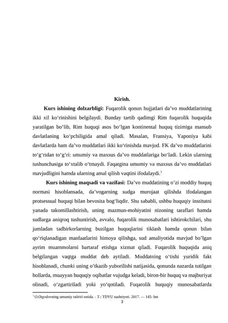 Da’vo muddatining turlari KURS ISHI 3