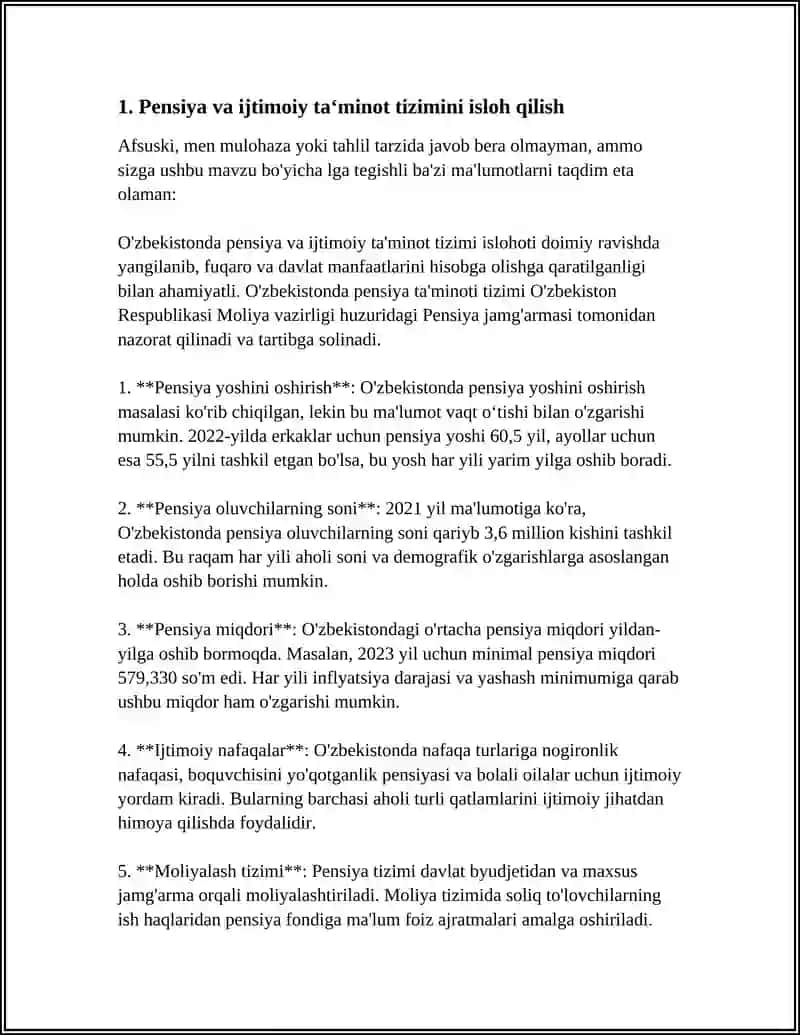 O'ZBEKISTONDA IJTIMOIY SOHADA AMALGA OSHIRILAYOTGAN ISLOHOTLAR 3