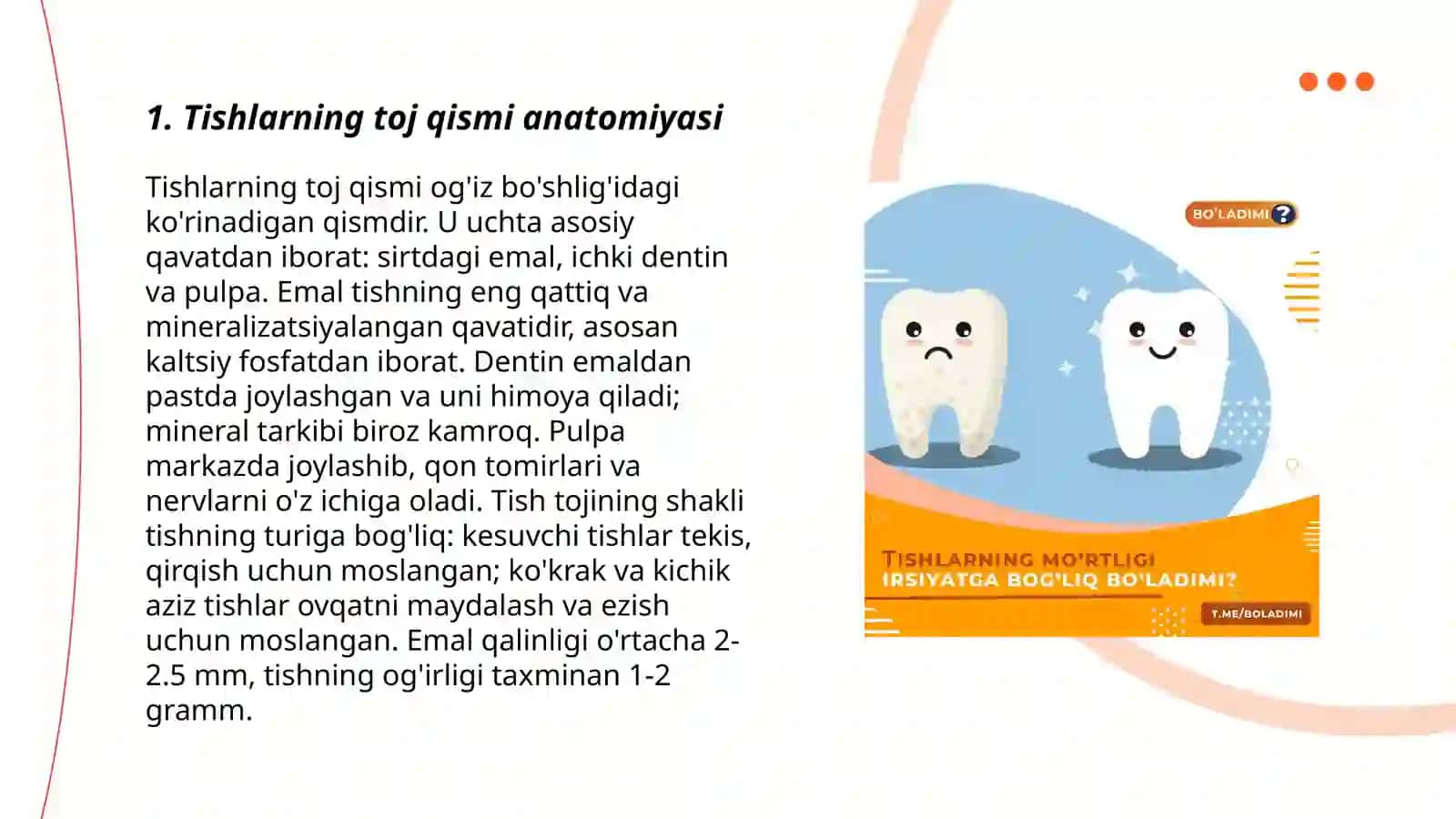 Tishlarning toj qismi shikastlanishi 3