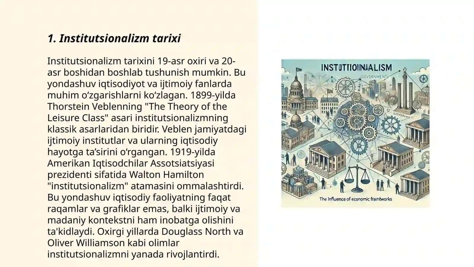 Institutsionalizm yonalishi mohiyati va ahamiyati 3