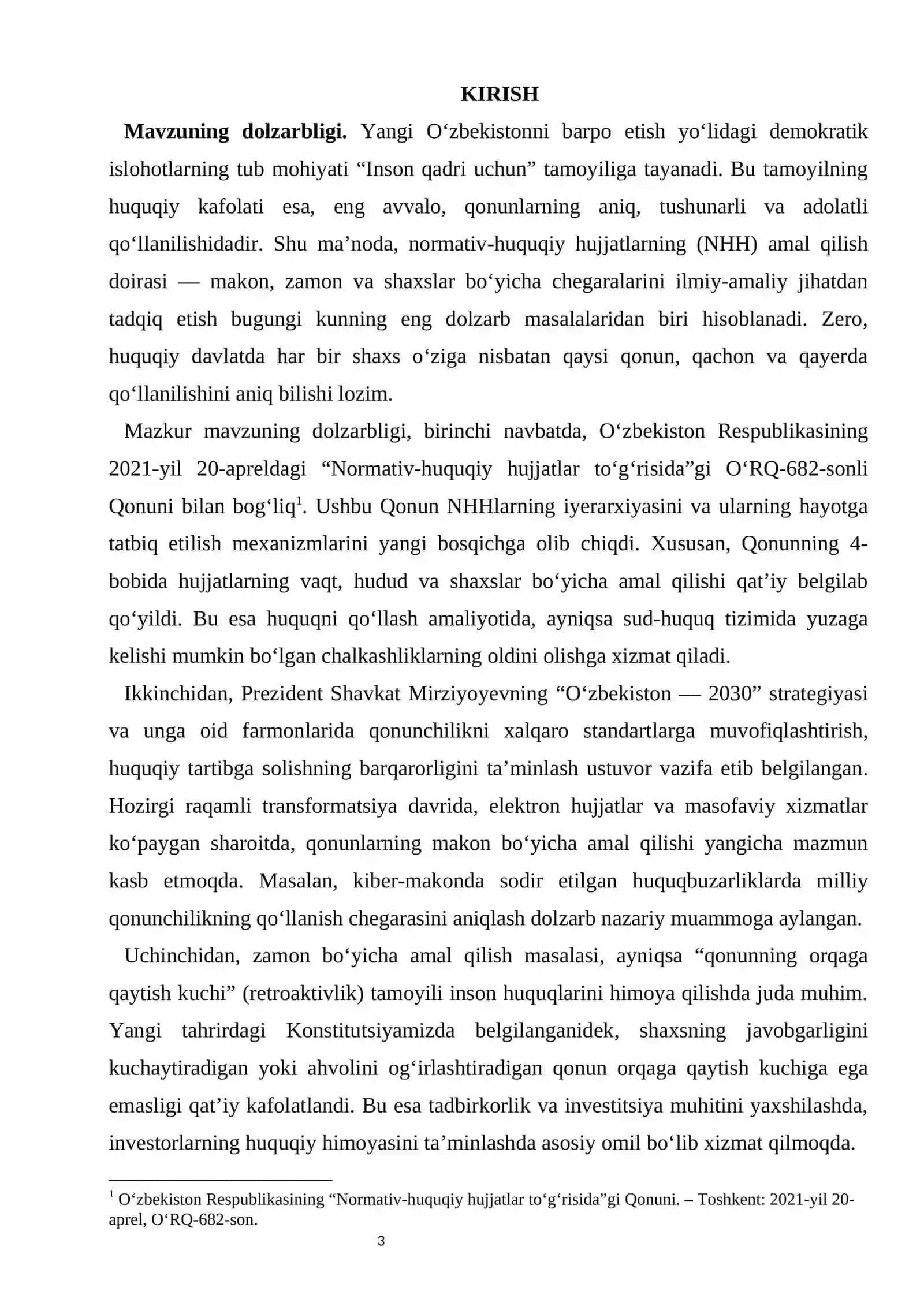 Normativ-huquqiy hujjatlarning amal qilish doirasi (makon, zamon, shaxs) 3