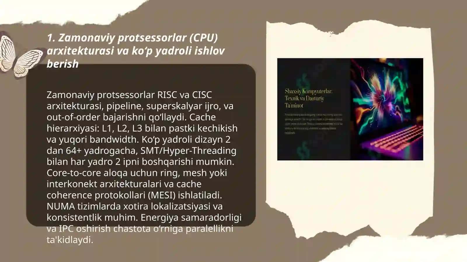 Zamonaviy, shaxsiy kompyuter texnologiyalari 3