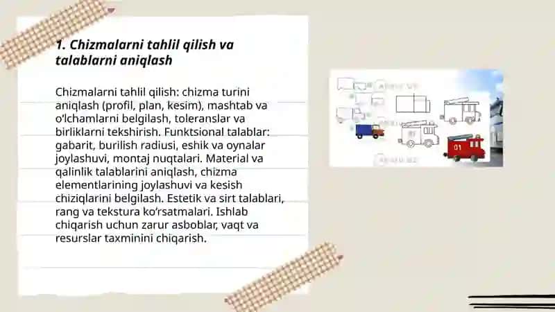 Qog'ozdan chizma asosida avtomobil modelini yasash 3