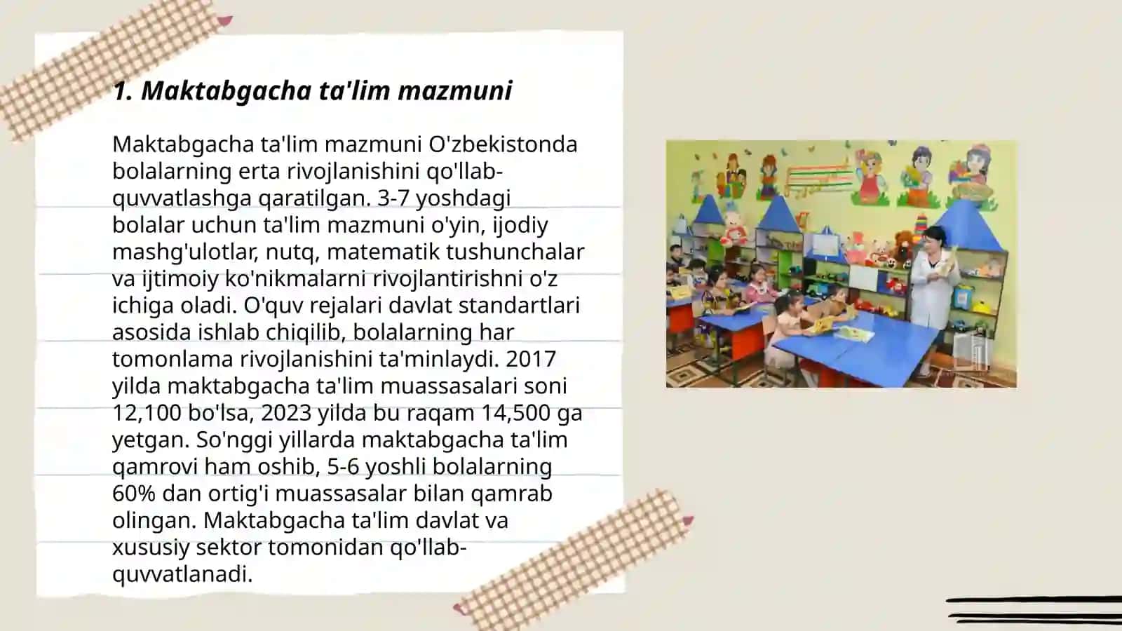 Bolalar ilk maktabgacha yoshdagi bolalar pedagogikasidan tayyorlagan mustaqil ishi 3