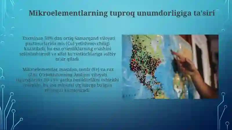 Tuproqlarning mikroelementlar boʻyicha agrokimyoviy xaritasi va uning ahamiyati 3