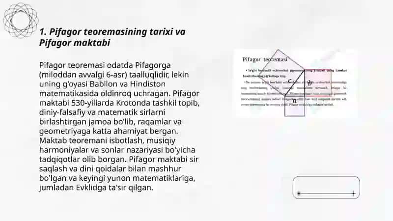 Pifagor teoremasi va uning Hayotiy tadbiqlari 3