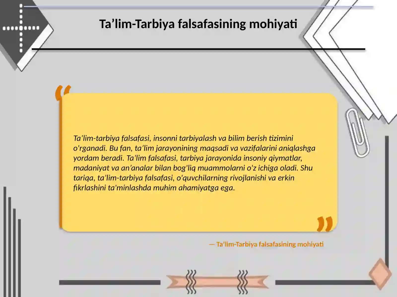 Ta’lim-Tarbiya falsafasi fanining ob’yekti, maqsadi va vazifalari 3