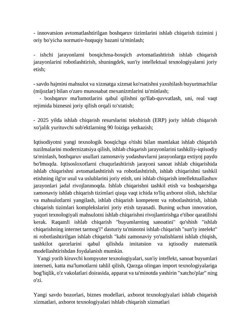Ishlab chiqarish hajmini rejalashtirish va optimallashtirish usullari 3