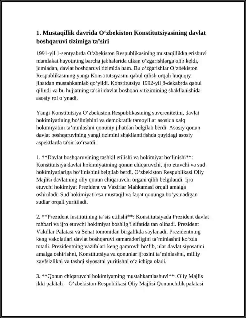 MUSTAQILLIK YILLARIDA DAVLAT BOSHQARUV TIZIMIDA AMALGA OSHIRILGAN ISLOHOTLAR 3