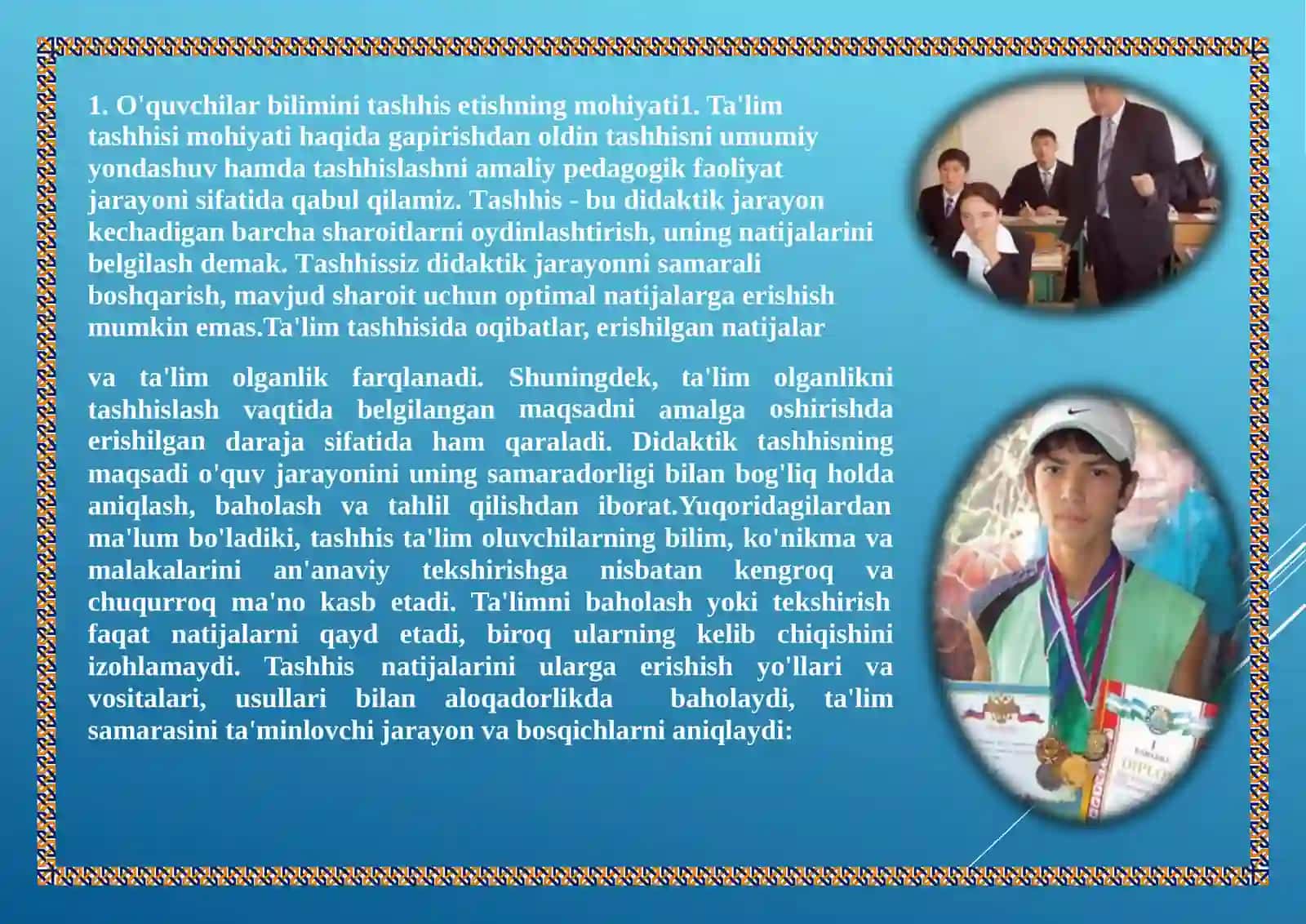 Ta’lim olganlikni tashxis etish 3