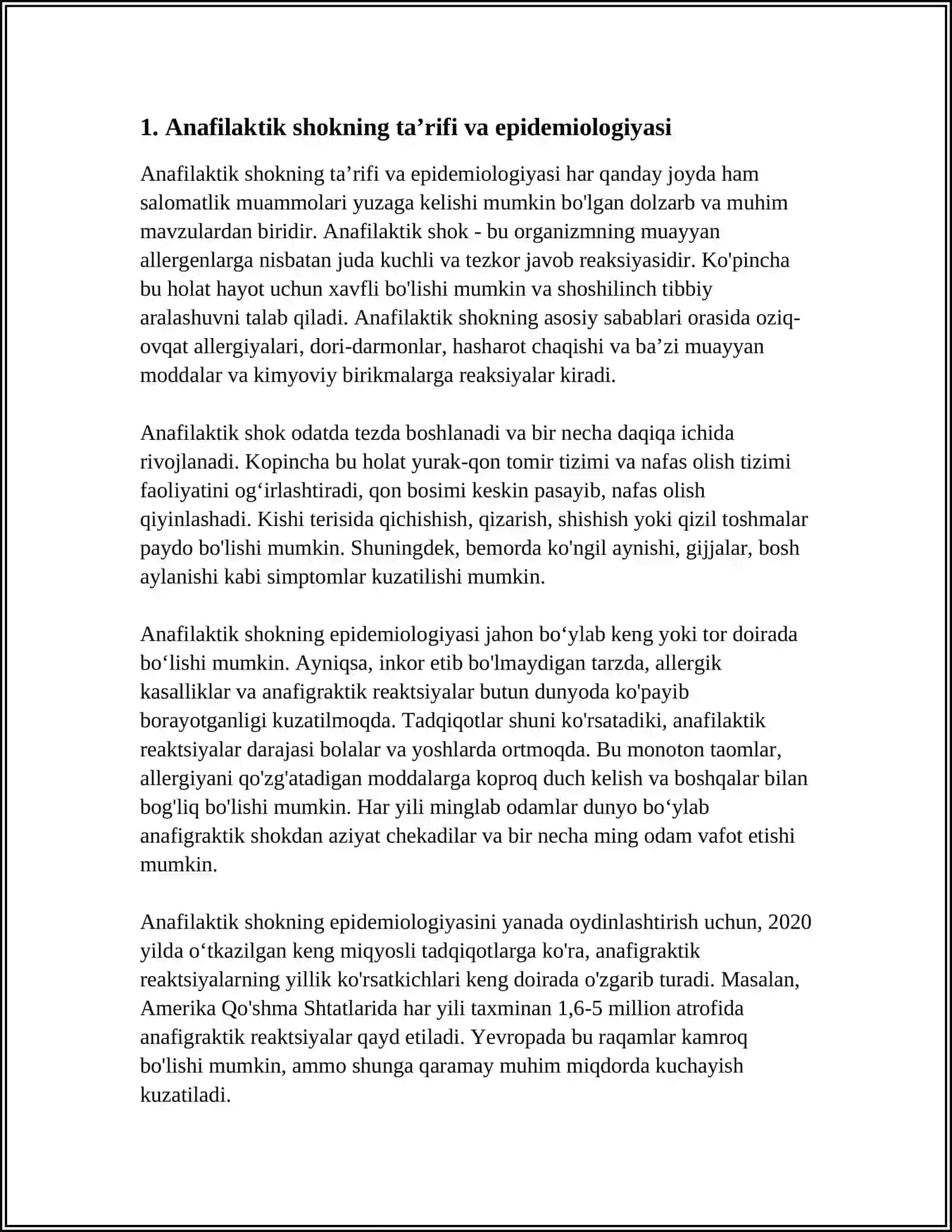 ANAFILAKTIK SHOK VA UNI DAVOLASH YO’LI 3