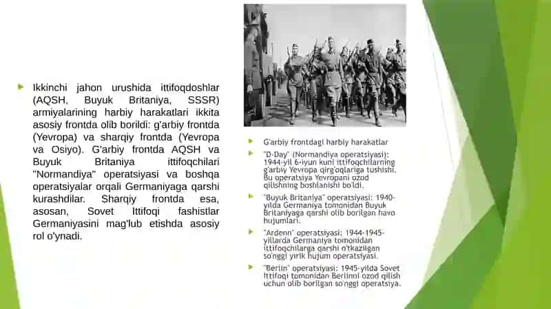 Ikkinchi jahon urushida ittifoqdoshlari armiyalarining harbiy harakatlari 3