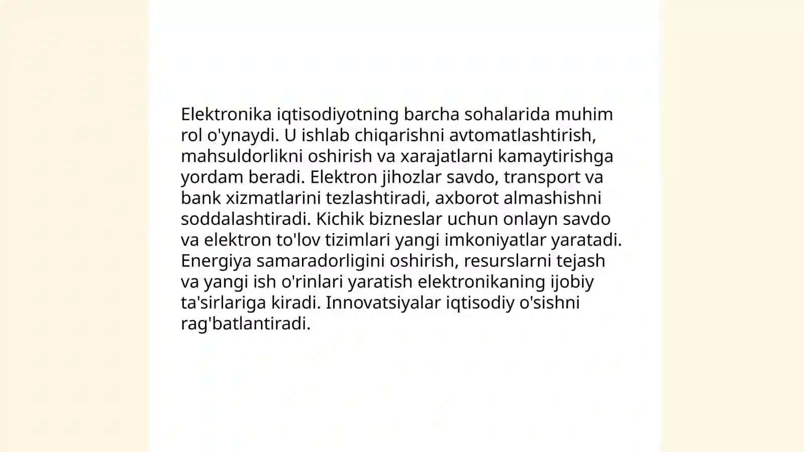 Elektronikaning iqtisodiyotdagi oʻrni 3