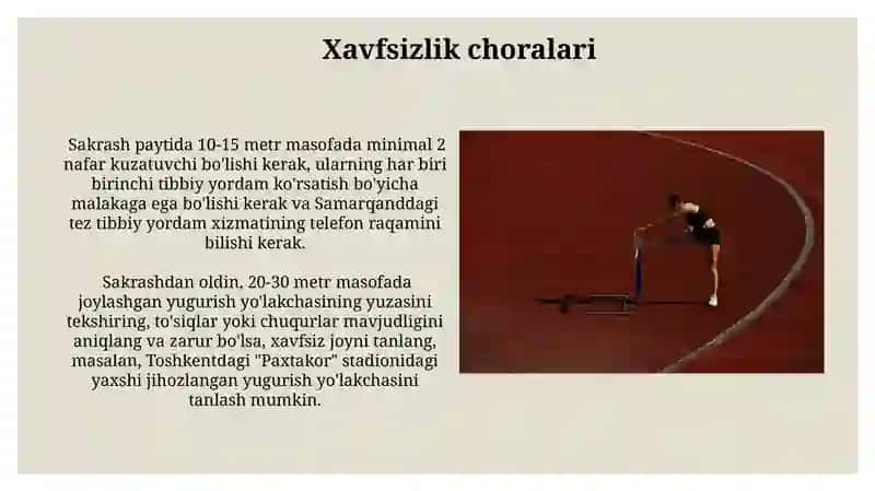 Yengil atletikada uch xatlab sakrash turlari texnikasini o'rgatish 3
