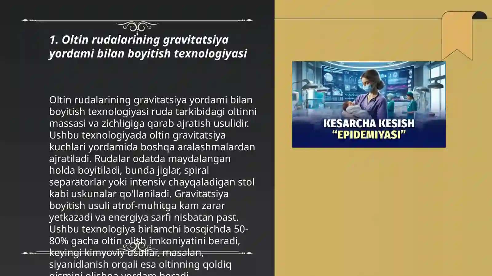 Oltin rudalarini gravitatsiya usulida boyitish 3