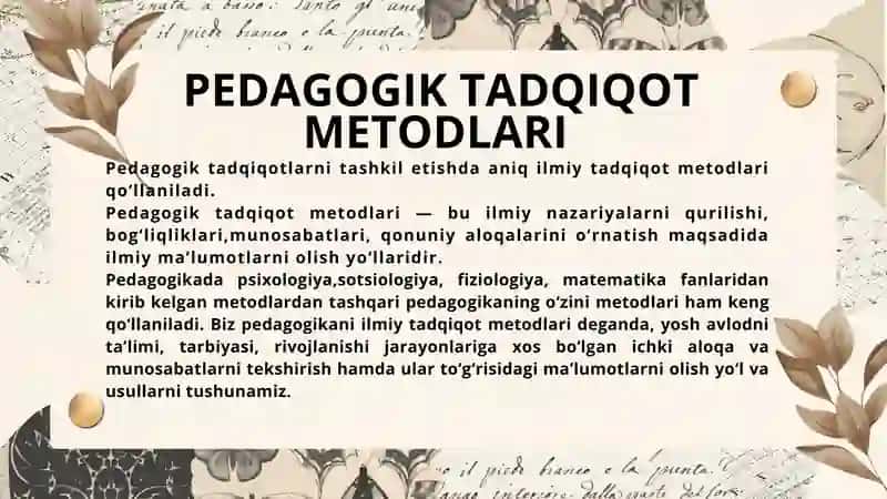 Ilmiy-pedagogik tadqiqotlar mazmuni va mohiyati 3