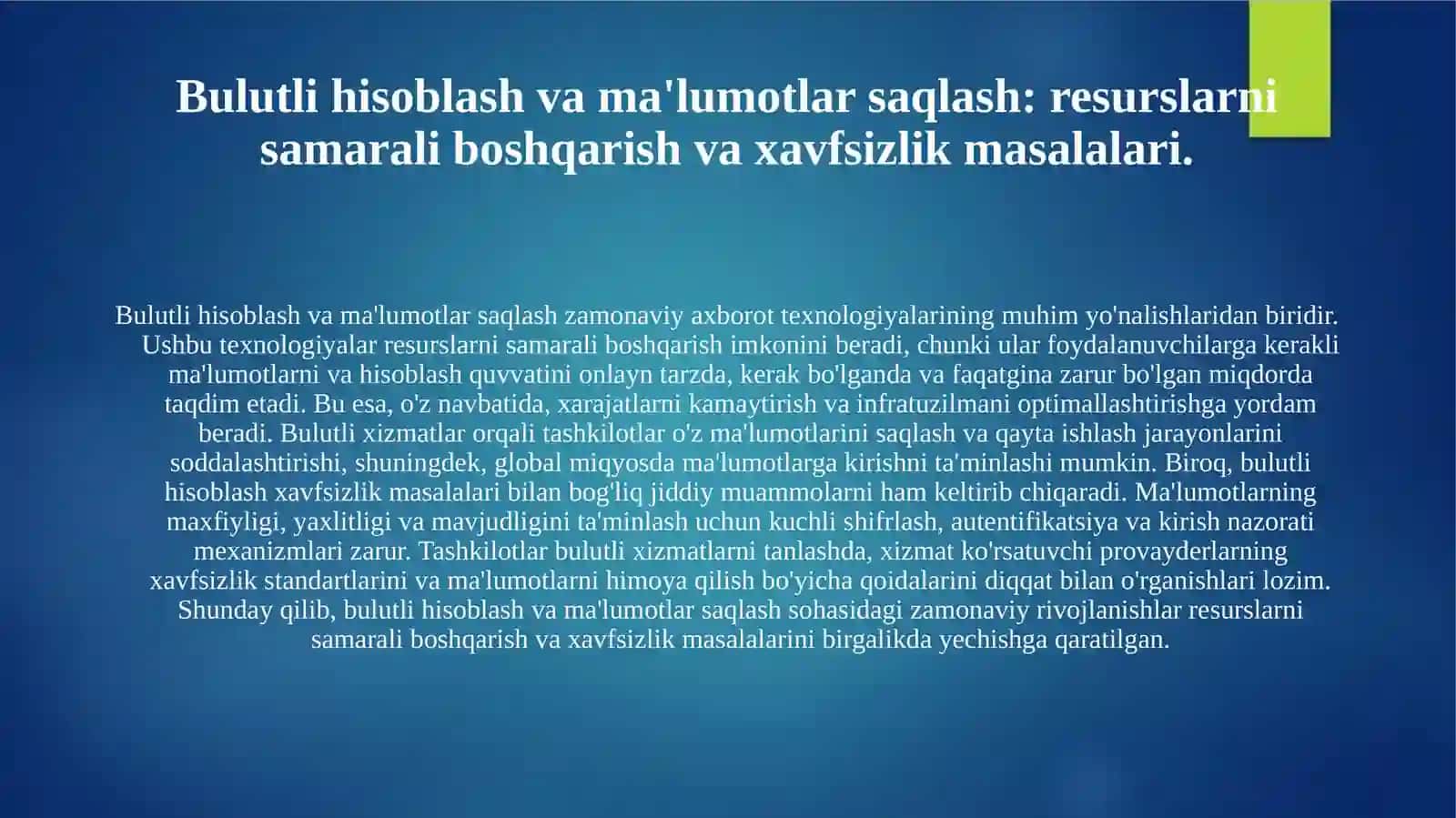 Axborot texnologiyalarining zamonaviy rivojlanish yoʻnalishlari 3
