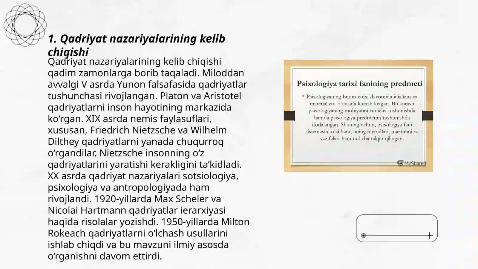 Qadriyat nazariyasining shakllanish tarixi 3