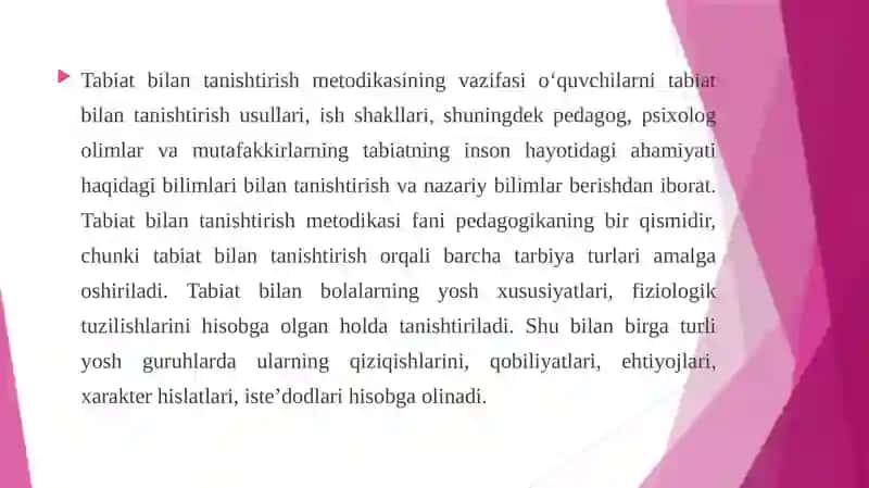 MAKTABGACHA TA’LIMDA BOLALARNI TABIAT BILAN TANISHTIRISHNING NAZARIY ASOSLARI VA TABIAT HAQIDA TUSHUNCHA 3