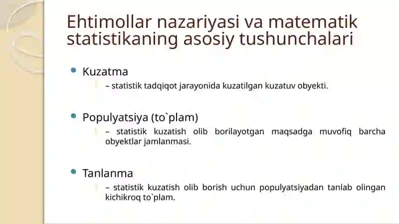 Ehtimollar nazariyasi va matematik statistika 3