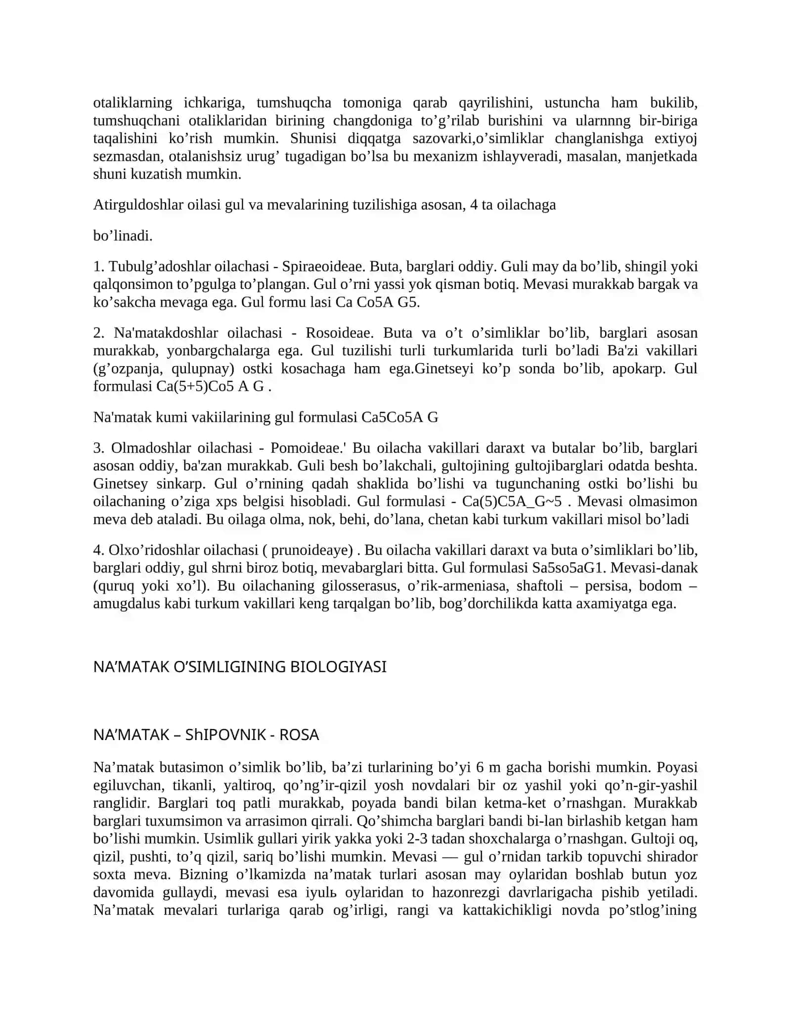 Na`matak (Rosa) turkumi vakillarining biologiyasi 3