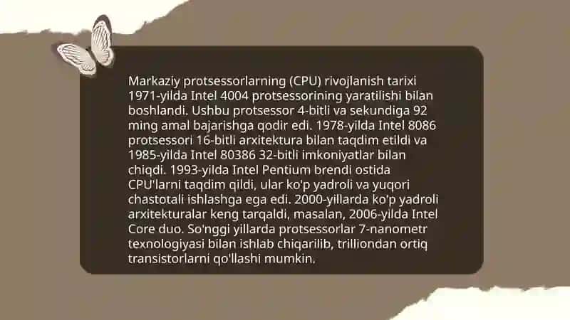 Markaziy protsessorlarning rivojlanish tarixi va turlari 3