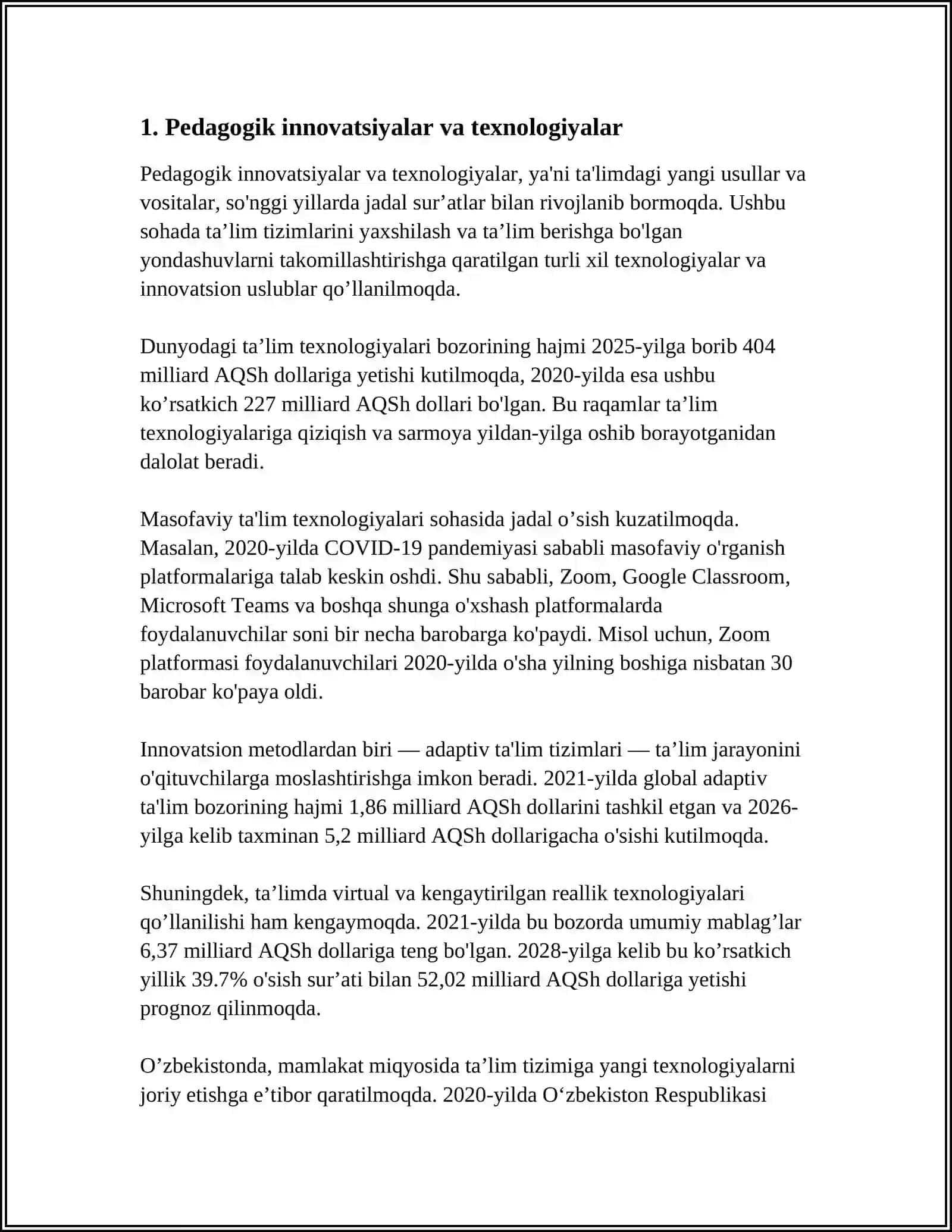 Pedagogik innovatsiyalar va texnologiyalar 3