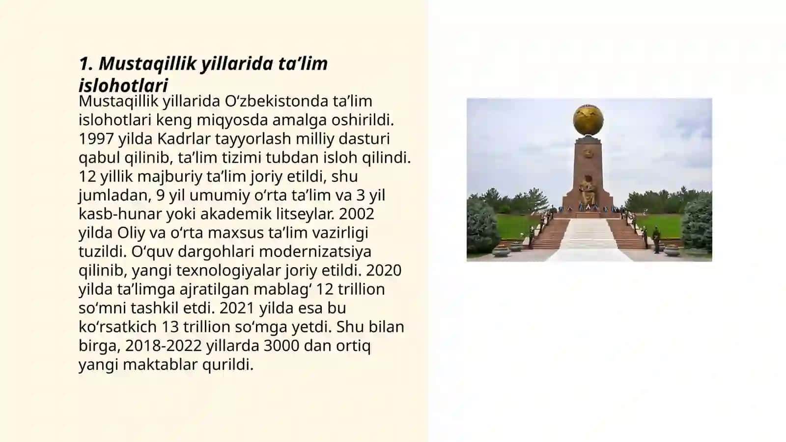 Mustaqillik yillarida taʼlim shakli 3