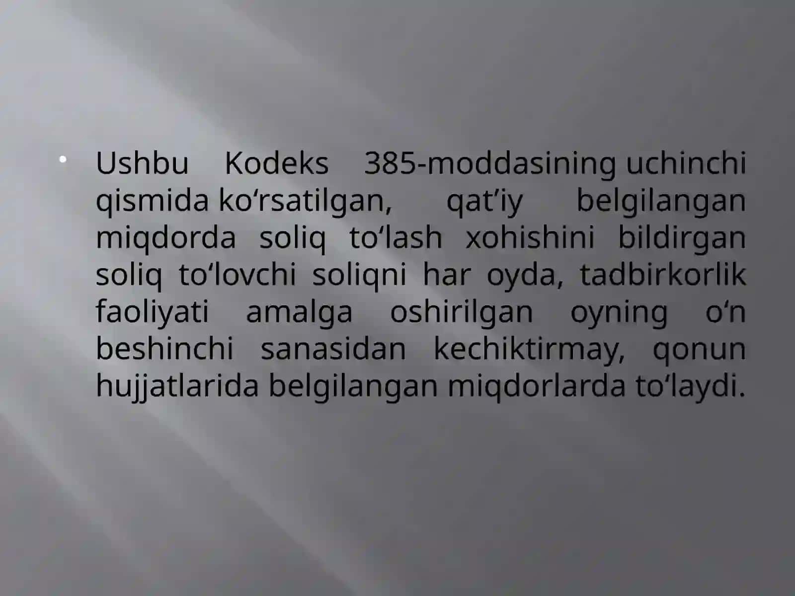Qat’iy belgilangan miqdorda soliq to’lashning xususiyatlari 3