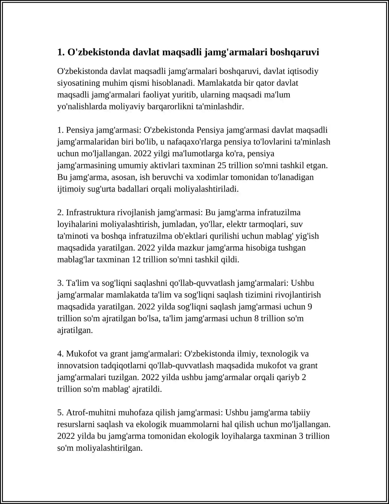 O'zbekistonda Davlat Maqsadli va Byudjetdan Tashqari Jamg'armalarini Boshqarishning Xususiyatlari 3