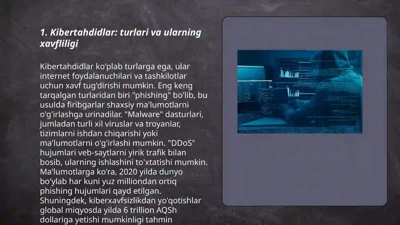 Kibertirorizm va kiber tahdidlar ularni bartaraf etish imkoniyatlari media muhitda axloqiy tamoyillari 3