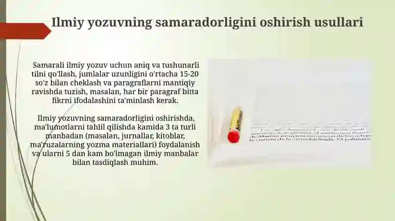 Ilmiy yozuvning samaradorligini oshirish omillari 3