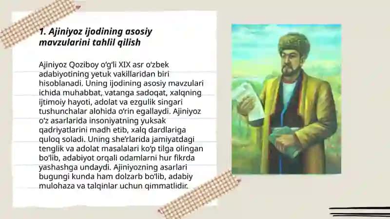 Ajiniyoz ijodini oʻrgatish usullari 3