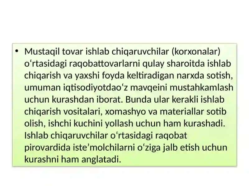 Raqobat va narxning shakllanishi 3
