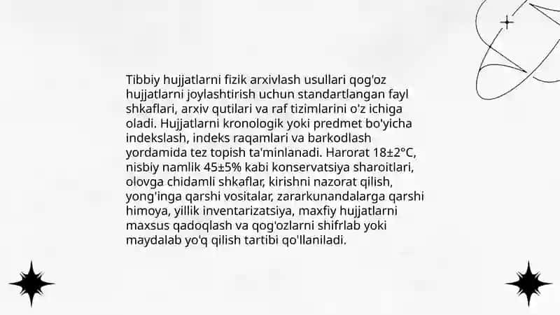 Tibbiyot axborotlarini arxivlash usullari 3