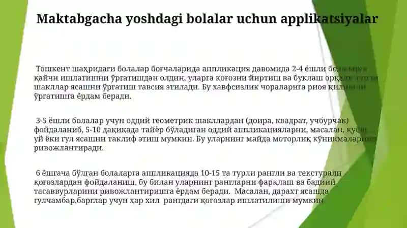 Yosh guruhlarda applikatsiya mashg’ulotlari 3