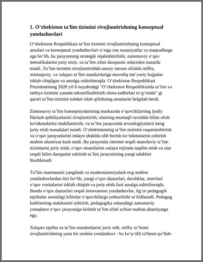 O'ZBEKISTON RESPUBLIKASIDA TAʼLIM TIZIMINI RIVOJLANTIRISHNING KONTSEPTUAL ASOSLARI 3