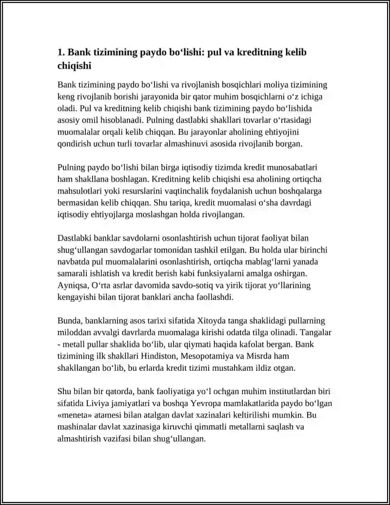 BANK TIZIMINING PAYDO BO‘LISHI VA RIVOJLANISH BOSQICHLARI 3