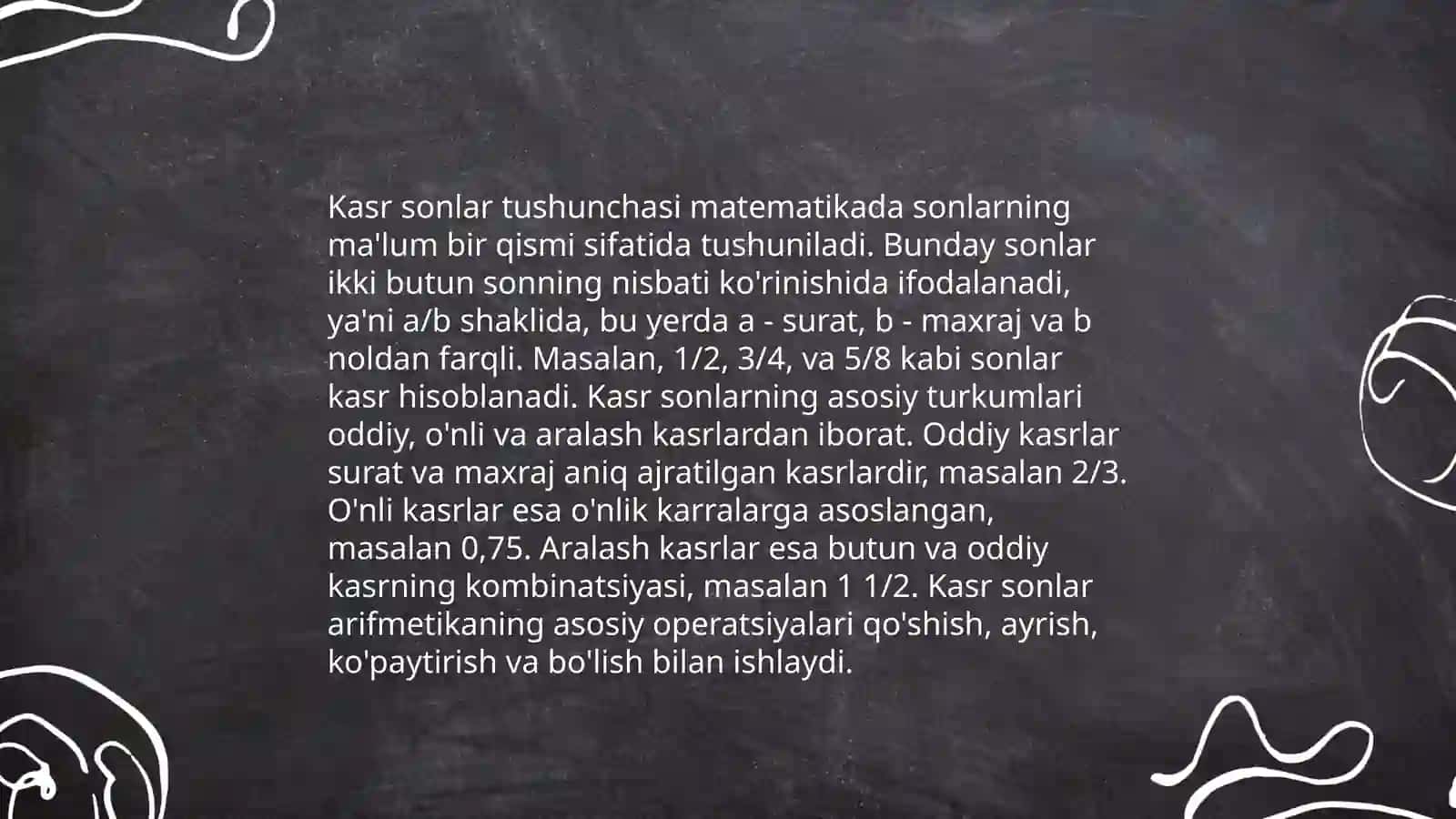 Unli kasr va ular ustida arifmetik amallarni bajarish algoritmi 3