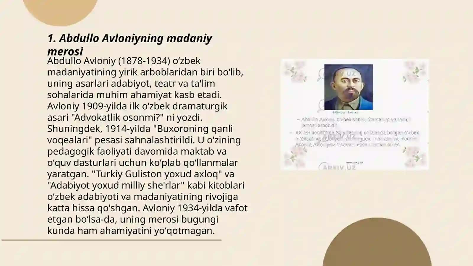 "Madaniyat to'lqinlari" maqolasi asosida prezintatsiya tayyorlash 3