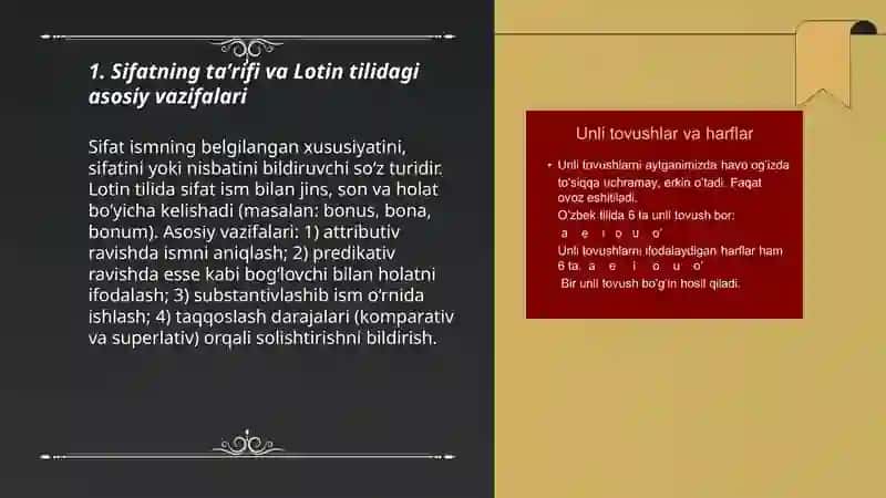 Lotin tilida sifat va uning grammatik kategoriyasi 3