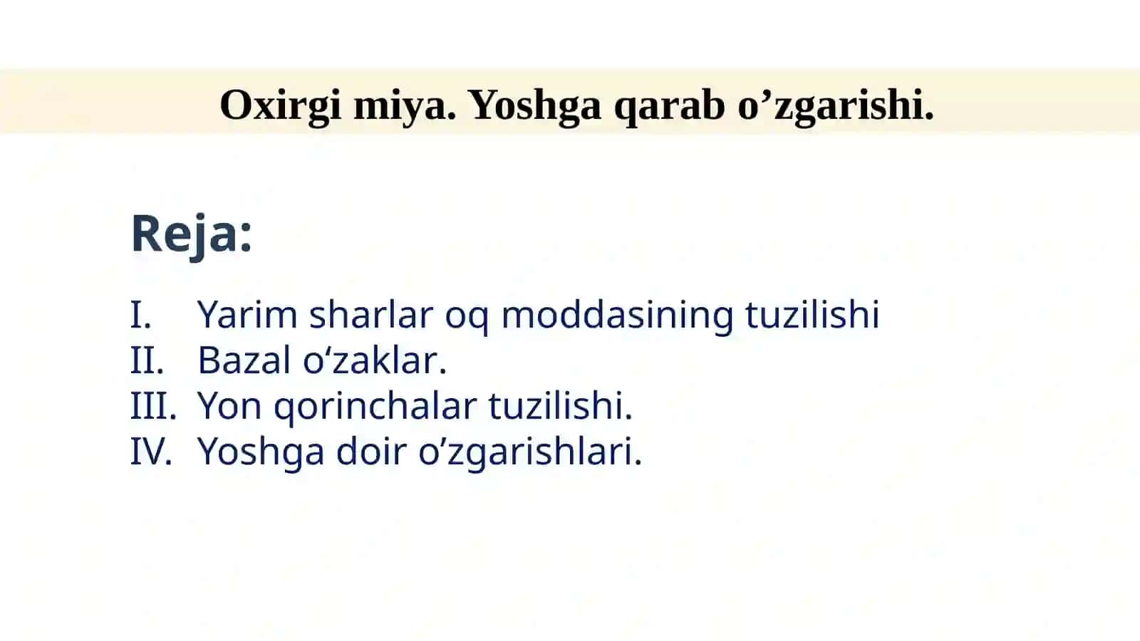 Yoshga doir o’zgarishlari 3